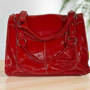 Vintage Mary Kay Red Leather Tote